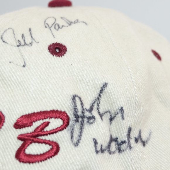 Vintage 90's Signed Lonesome River Band Folk Bluegrass Canvas Ball Cap Hat - Picture 3 of 9